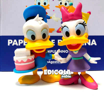 Libro i miei piccoli amici Disney con Statua di Paperino e Paperina Compleanno