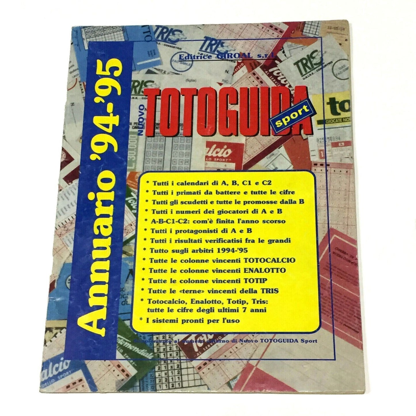 Totoguida Annuario Calcio Vintage Totocalcio Totip Enalotto Tris Scommesse lotto
