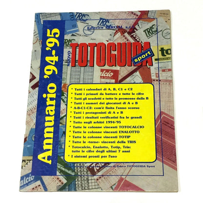 Totoguida Annuario Calcio Vintage Totocalcio Totip Enalotto Tris Scommesse lotto