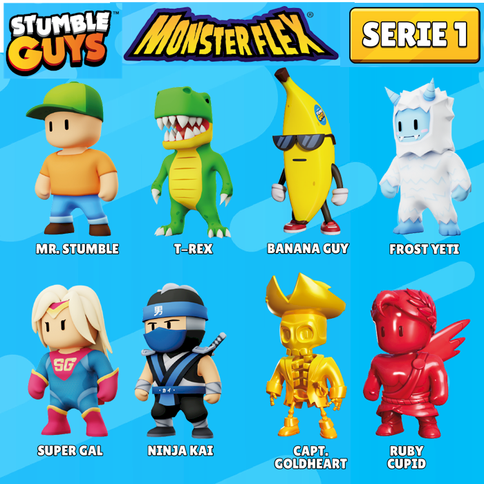 Personaggi STUMBLE GUYS Serie 1 2 Action Figure 3D Super Allungabili Monsterflex