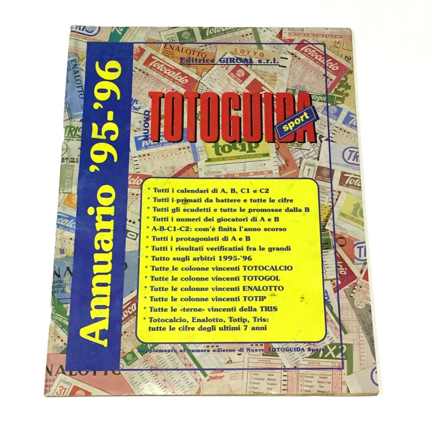 Totoguida Annuario Calcio Vintage Totocalcio Totip Enalotto Tris Scommesse lotto