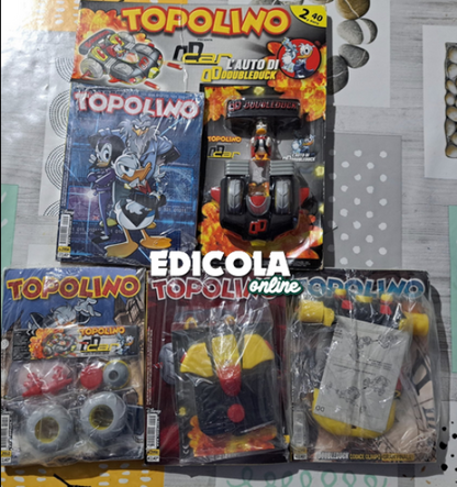 4x Fumetti TOPOLINO n. 2954 2955 2956 2957 con Gadget Auto Doubleduck Blisterato