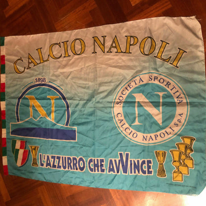 DRAPEAU de NAPLES Ultras Football Vintage années 90 3ème Coupe période de MARADONA