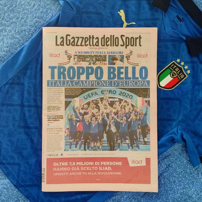 La Gazzetta dello Sport du 12 juillet 2021 Champions d'Europe Italie Euro 2020