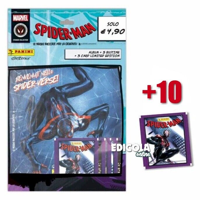 Set Album di SPIDER-MAN Spiderverse e Bustine di Figurine MARVEL Starter Pack