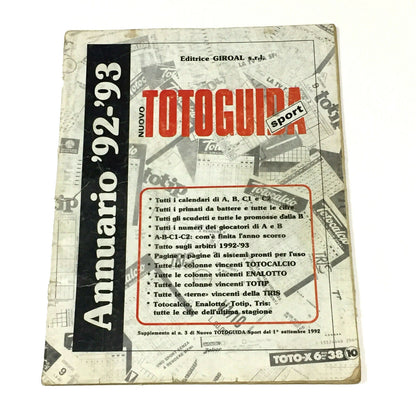 Totoguida Annuario Calcio Vintage Totocalcio Totip Enalotto Tris Scommesse lotto