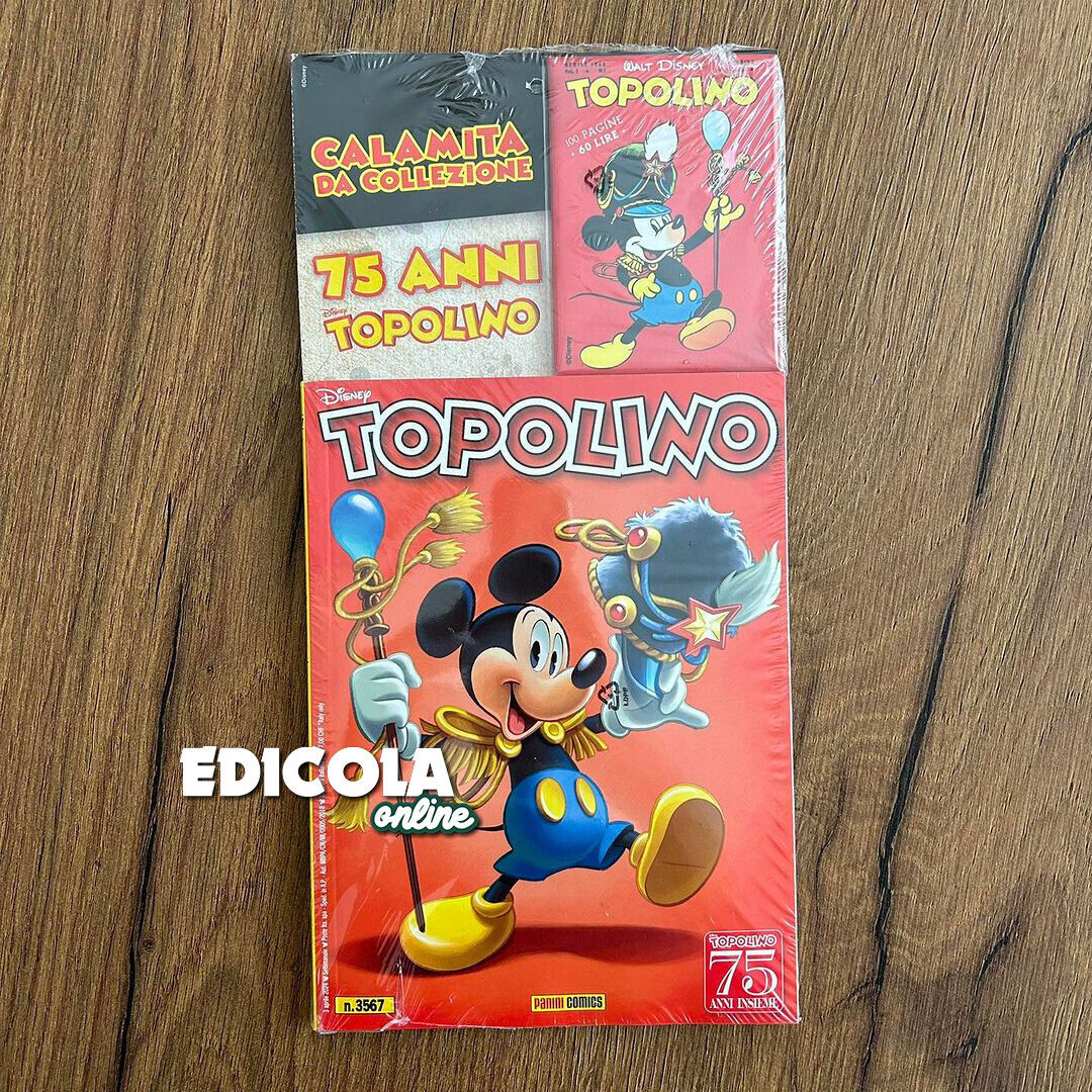Fumetto di TOPOLINO libretto n. 3567 da Collezione con gadget Calamita 75 anni