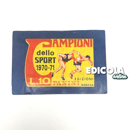 Un paquet entièrement scellé d’autocollants Panini Champions sportifs 1970-71 1971