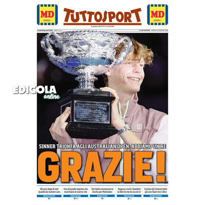 Gazzetta dello Sport tous les SportWeek Jannik SINNER ITALIA Tennis Open d'Australie
