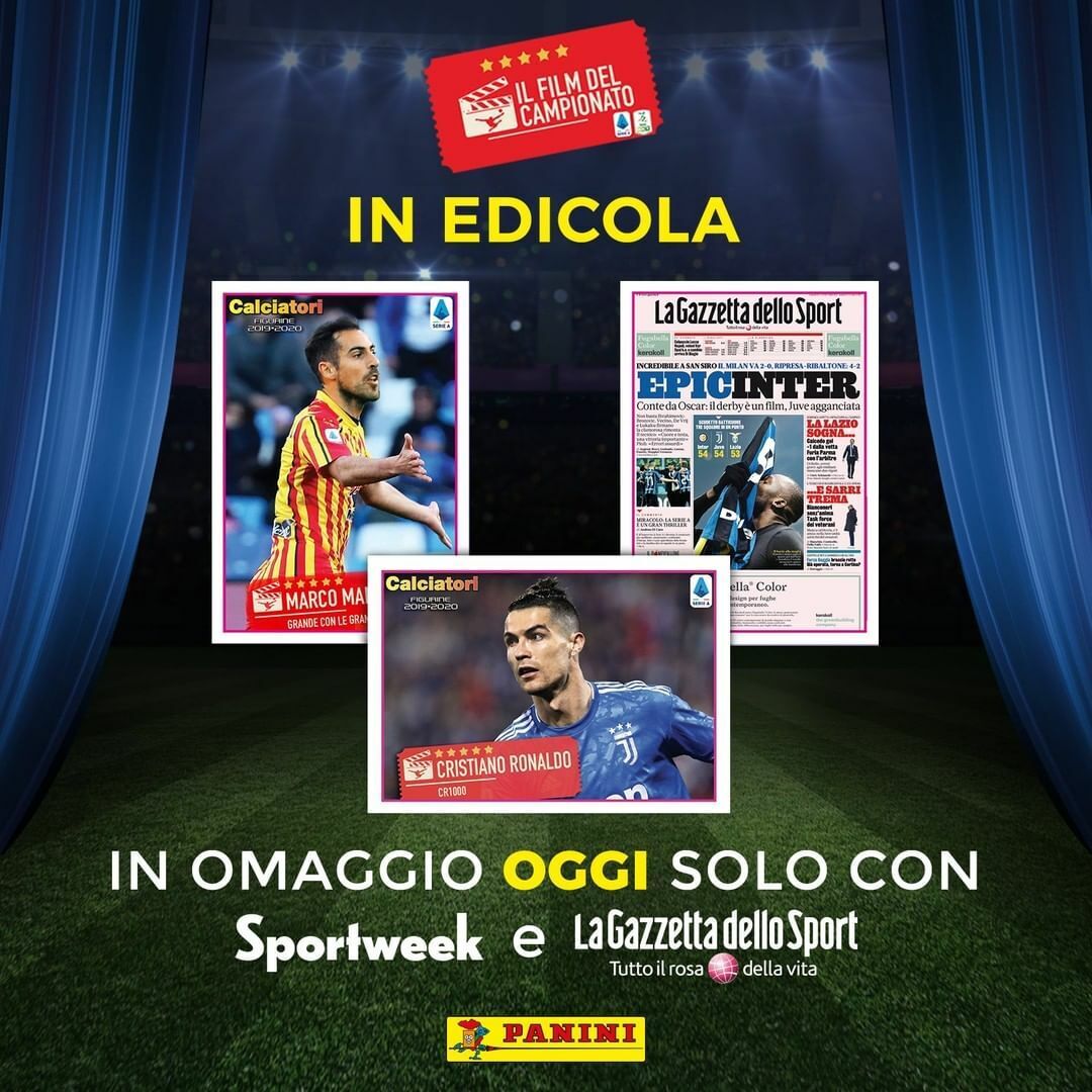 SPORTWEEK LA GAZZETTA DELLO SPORT + Fußballeraufkleber 2019-20 Panini C12 13 14