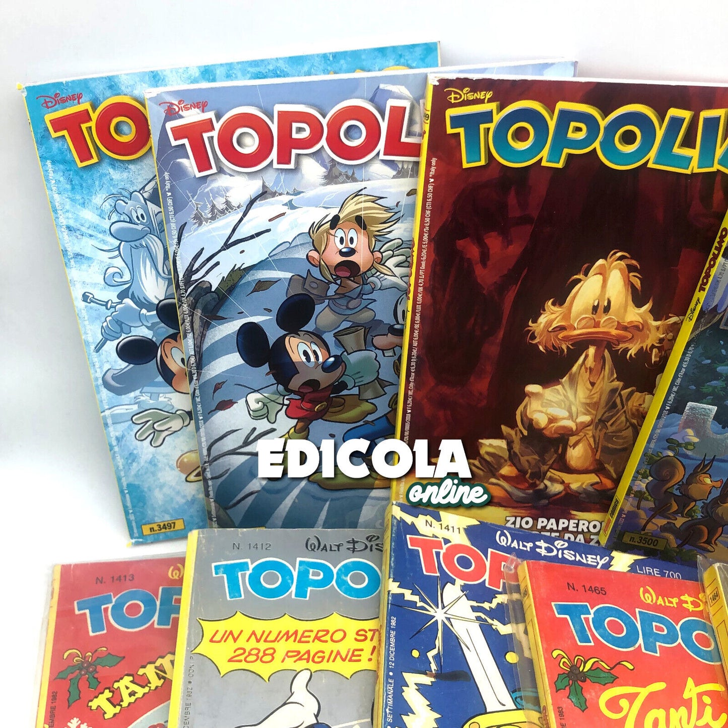 Lot von 12 kompletten gebrauchten Saga-Comics von MICKEY MOUSE und dem EISSCHWERT