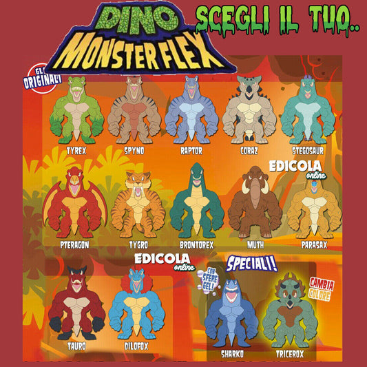 DINO MONSTER FLEX Charaktere Monsterflex Dinosaurier ausziehbare Monster