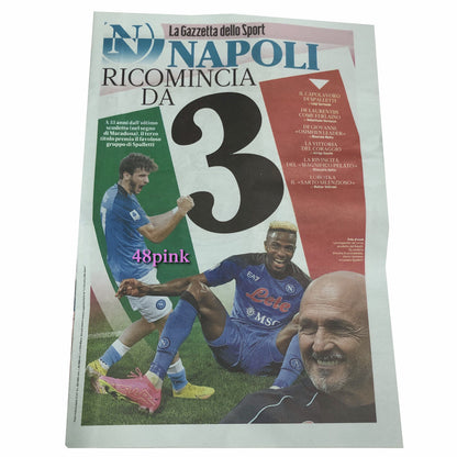 Corriere e Gazzetta dello Sport Napoli Champion Réimpression Scudetto 1987 1990 1989