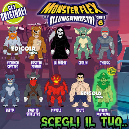 Personaggi MONSTER FLEX Serie 6 Monsterflex gli Allungamostri Mostri Allungabili (Blister)