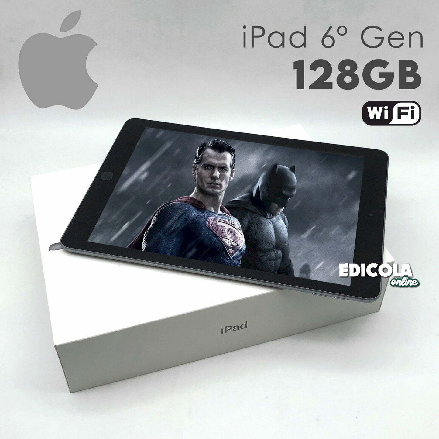 Apple iPad 6 Tablette Reconditionnée Écran 9,7 pouces 128 Go Gris 6ème WiFi