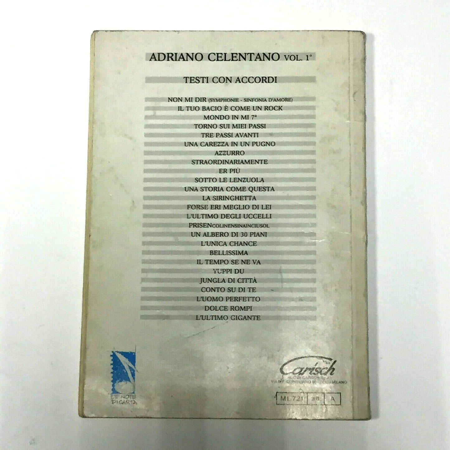 Adriano CELENTANO vol.1 - Libretto di Musica e Testi con Accordi per chitarra ed