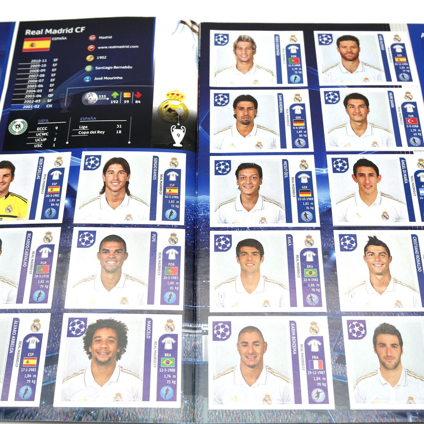 Komplettes Album mit Panini-Fußballspieleraufklebern CHAMPIONS LEAGUE 2011-12 UEFA 2012