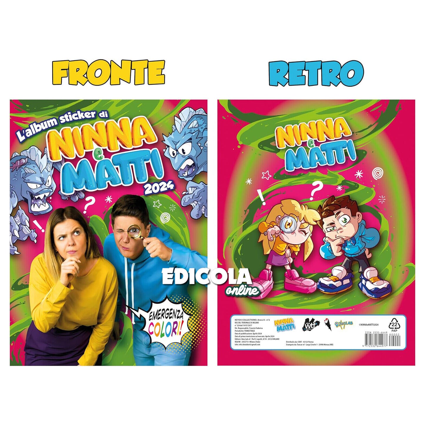 Set Album e/o Bustine di Figurine NINNA e MATTI Emergenza Colori Sticker 2024