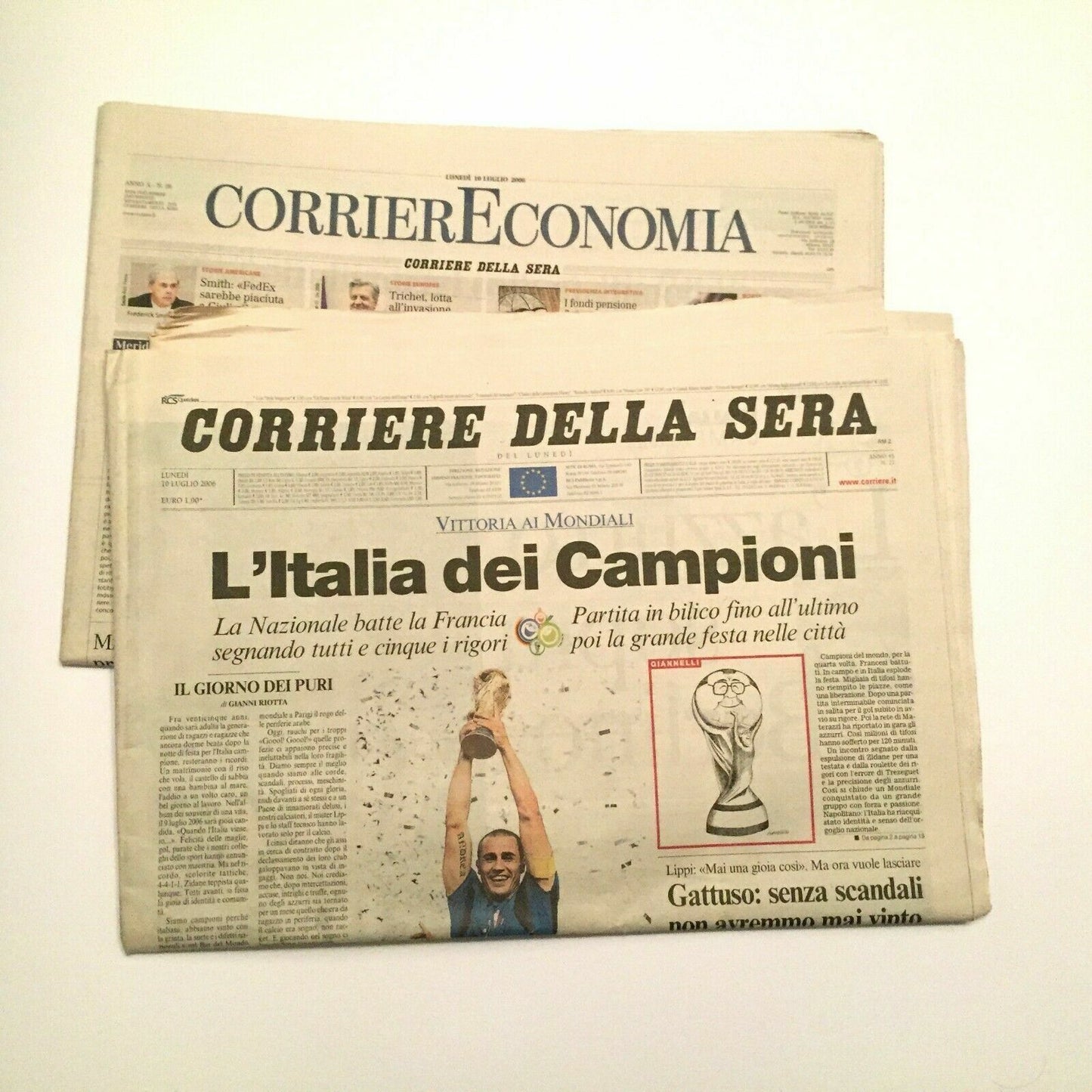 Corriere della Sera + Inserto Economia 10 Luglio 2006 ITALIA Campioni del Mondo
