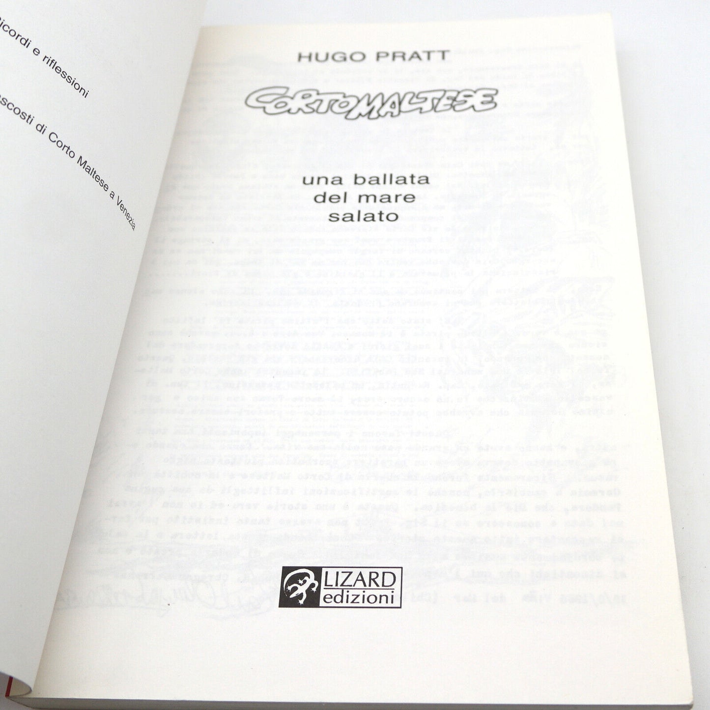Libro Fumetti CORTO MALTESE di HUGO PRATT Tascabili Lizard Originale (Usati)