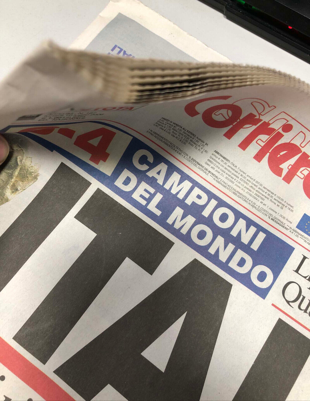 Corriere dello Sport 10. Juli 2006 ITALIEN Weltmeister der Fußball-Weltmeisterschaft