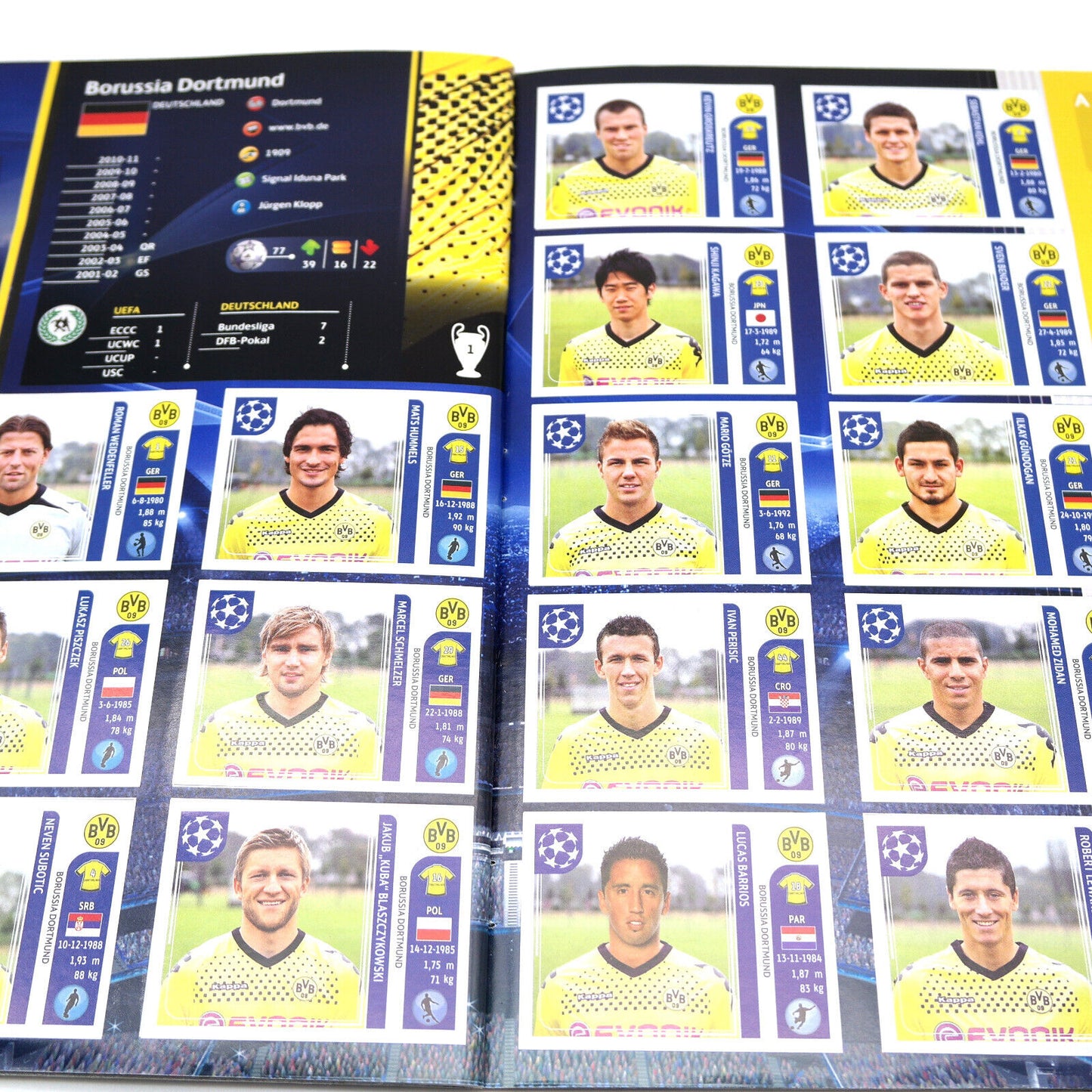 Komplettes Album mit Panini-Fußballspieleraufklebern CHAMPIONS LEAGUE 2011-12 UEFA 2012
