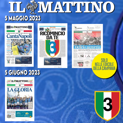 Newspapers il Mattino NAPLES Football SSC Italian Champion 3rd Scudetto 2022-23 2023