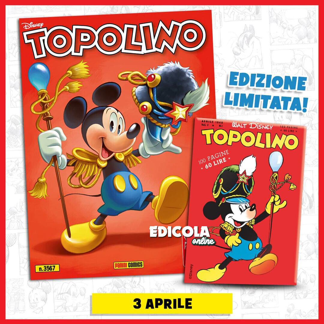 Fumetto di TOPOLINO libretto n. 3567 da Collezione con gadget Calamita 75 anni