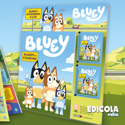 Set-Album und/oder versiegelte Packungen mit Aufklebern BLUEY 2024 Sticker Starter Pack