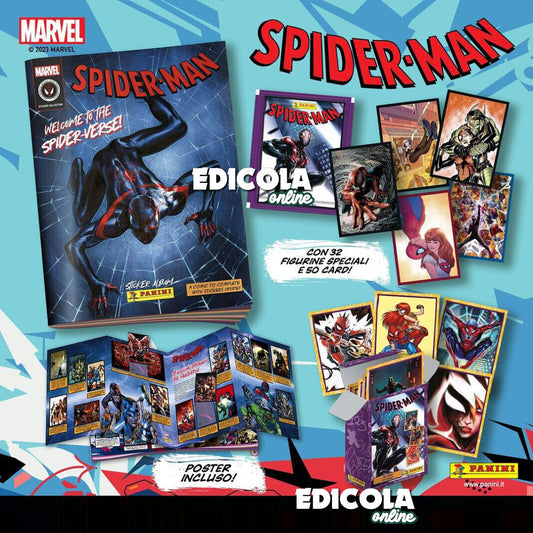 SPIDER-MAN-Spiderverse-Albumset und MARVEL-Starterpaket-Aufkleberpakete