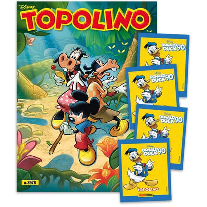 Complete Set 5/5 Album and Packs of Stickers PAPERINO 90 Years Donald Duck + Mickey Mouse Comics