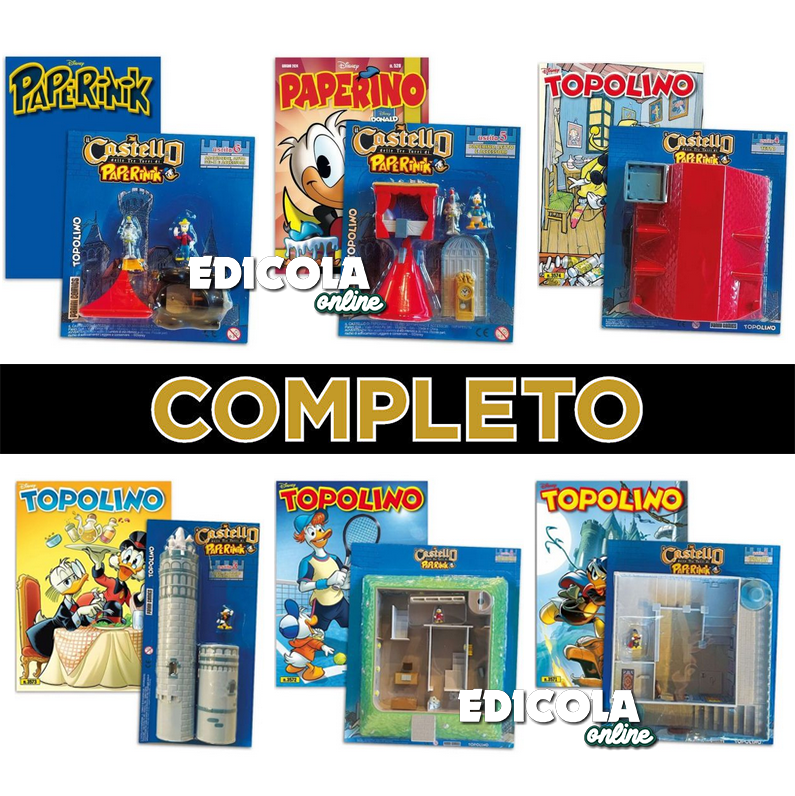 SCHLOSS Komplett mit PAPERINIK mit Mickey Mouse Donald Duck Comics