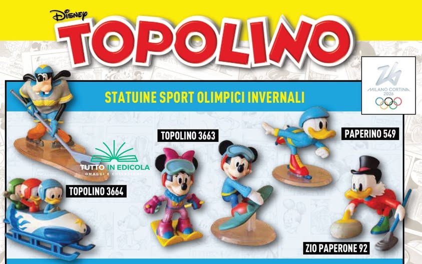 Collezione Completa 4/4 "Statuine Sport Invernali" Olimpiadi Invernali Milano–Cortina 2026,
