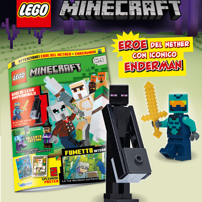 Rivista LEGO Minecraft n.9 + SET LEGO: EROE DEL NETHER + ENDERMAN