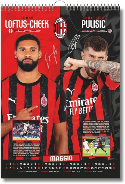 Calendario Verticale Milan 2026 + Set Braccialetti - cm 29x42 - Prodotto Ufficiale (Copia)