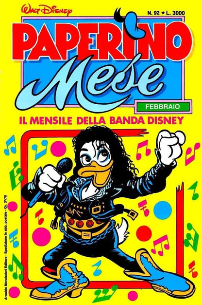 Fumetto con Copertina dedicata a Michael Jackson - Paperino Mese 1988