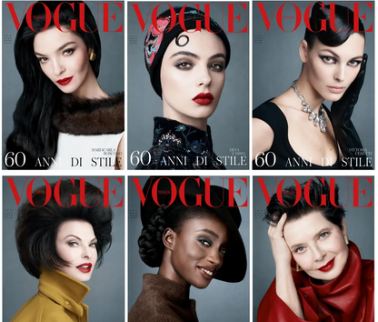Lot de 6 couvertures par VOGUE ITALIA - 6 couvertures de collection pour le 60ème anniversaire