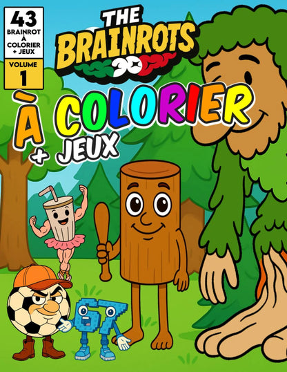 Libro da Colorare per Bambini + Giochi - "THE BRAINROTS" – Volume 1 (Formato MAXI)