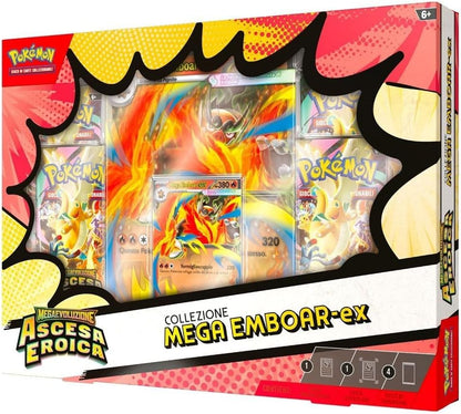 Set Pokémon Ascesa Eroica Collezione Mega EX Trio ITA – Mega Emboar ex, Mega Feraligatr ex, Mega Meganium ex – Italiano