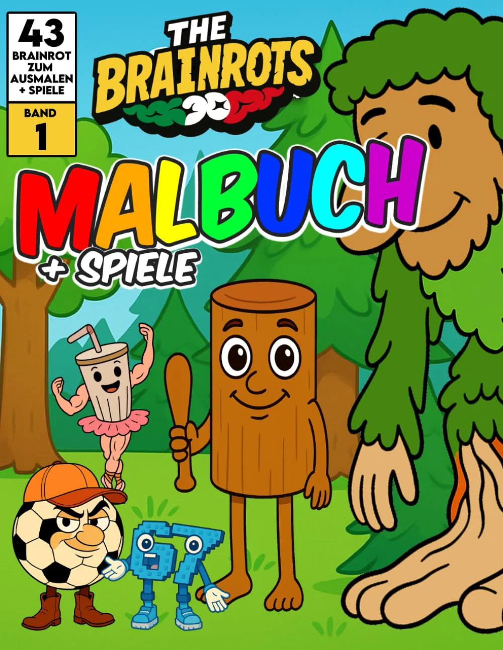 Libro da Colorare per Bambini + Giochi - "THE BRAINROTS" – Volume 1 (Formato MAXI)