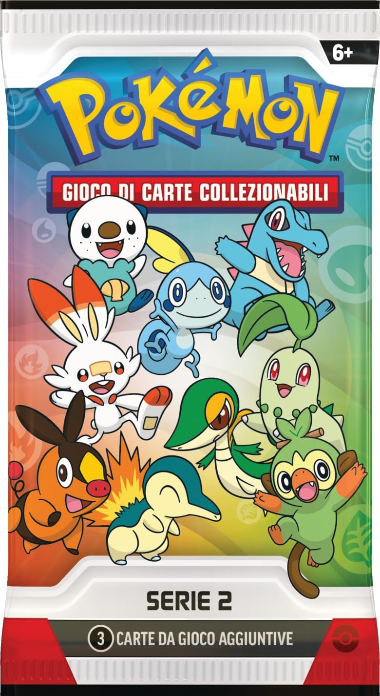 Pokémon: collezione illustrazione Primi compagni d’avventura - Serie 2 del GCC Pokémon (tre carte promozionali, due buste di espansione e un foglio di adesivi), Edizione in Italiano
