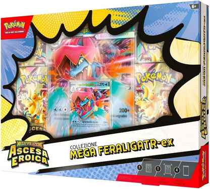Set Pokémon Ascesa Eroica Collezione Mega EX Trio ITA – Mega Emboar ex, Mega Feraligatr ex, Mega Meganium ex – Italiano