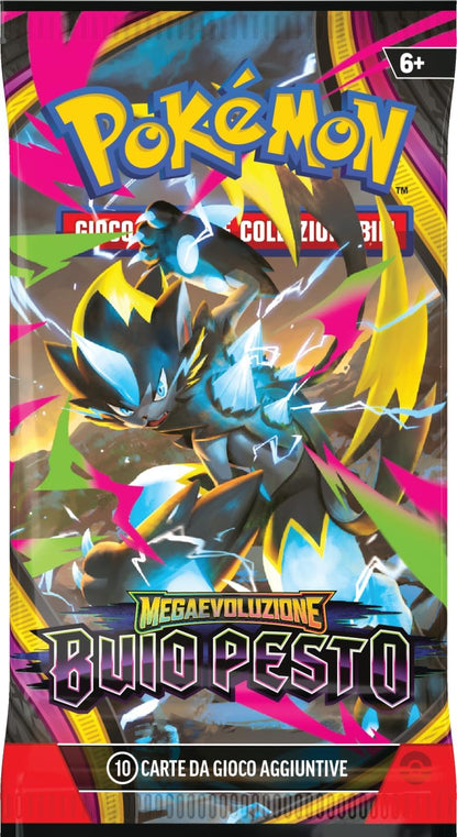 Pokémon: set Allenatore Fuoriclasse dell’espansione Megaevoluzione - Buio Pesto del GCC Pokémon (1 carta promozionale a figura intera, 9 buste di espansione e accessori premium), Edizione in Italiano