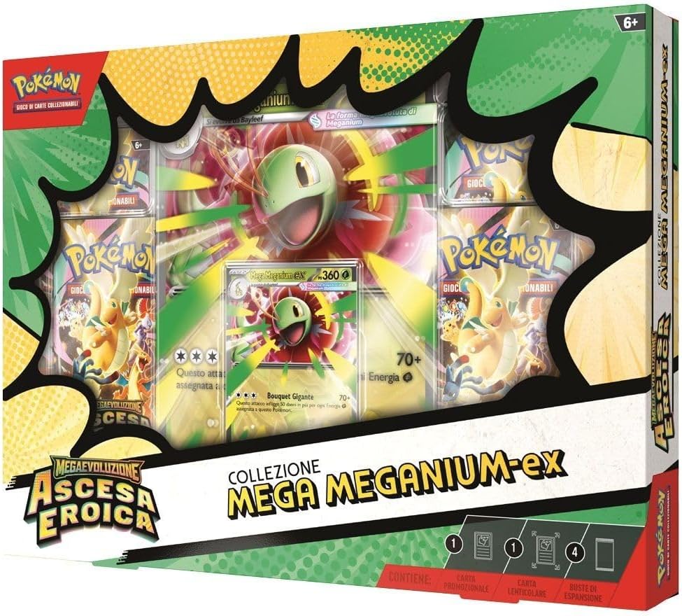 Set Pokémon Ascesa Eroica Collezione Mega EX Trio ITA – Mega Emboar ex, Mega Feraligatr ex, Mega Meganium ex – Italiano