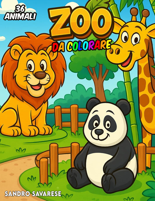 Libro da Colorare per Bambini - ZOO - 36 Animali dello Zoo da Colorare (Formato MAXI)