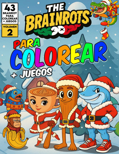 Livre de coloriage pour enfants - « THE BRAINROTS » – Volume 2 (Édition de Noël)