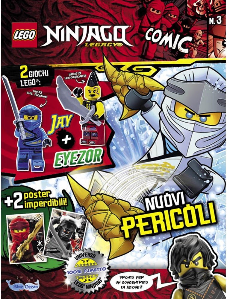 Rivista LEGO NINJAGO LEGACY COMIC n.2 con 2 GIOCHI : Kai vs. Boa Distruttore