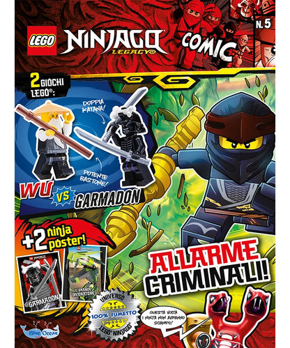 Rivista LEGO NINJAGO LEGACY COMIC n. 5 con 2 GIOCHI Wu vs. Garmadon