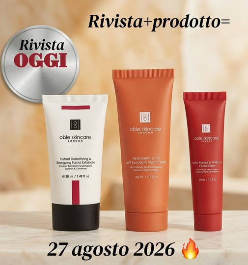 Rivista Oggi con Gadget ABLE SKINCARE London