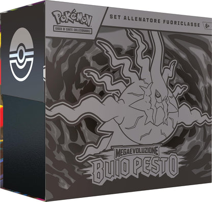 Pokémon: set Allenatore Fuoriclasse dell’espansione Megaevoluzione - Buio Pesto del GCC Pokémon (1 carta promozionale a figura intera, 9 buste di espansione e accessori premium), Edizione in Italiano